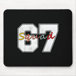 Vintage 67 Numbers 6 7 Brain Rot Meme Funny Six Se Mouse Pad