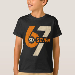 Vintage 67 Six Seven 6 7 Number Retro 67 Meme  T-Shirt