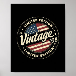 Vintage 67th Birthday Men Born 1958 67 Years Old B Poster