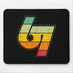 Vintage 6 7 Meme Six Seven Logo Namaste Funny Hall Mouse Pad