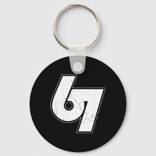 Vintage 6 7 Meme Six Seven Namaste Funny Halloween Key Ring