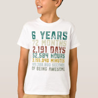 Vintage 6 Years Old 6th Birthday Boy Anniversary