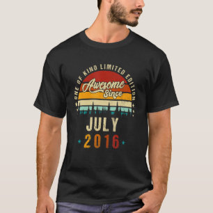 Vintage 6th Birthday Awesome Since July 2016 Epic T-Shirt