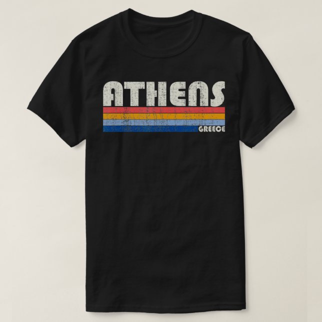 Vintage 70s 80s Style Athens Greece  T-Shirt (Design Front)