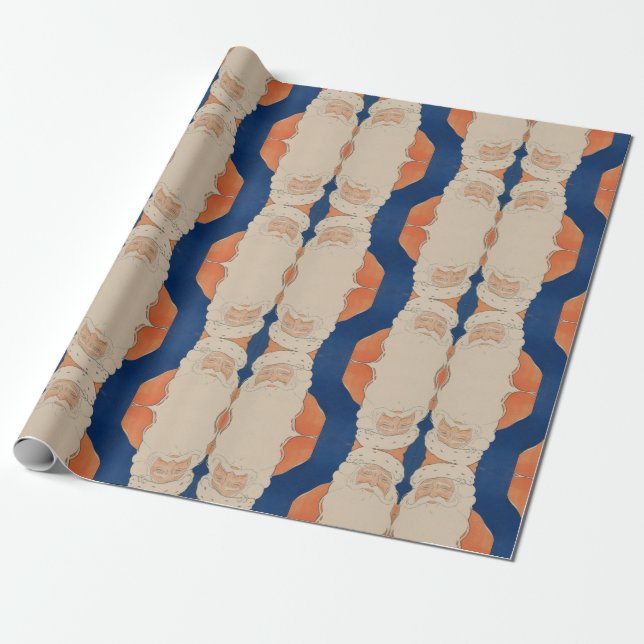 Vintage 70s Christmas wrapping paper (Unrolled)