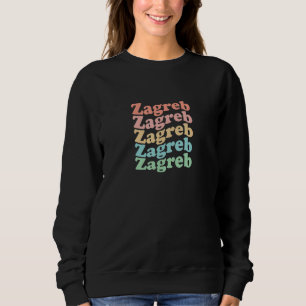 Vintage 70's Croatia Hippie City - Retro Zagreb Sweatshirt