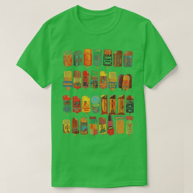 Vintage 70s Ice Creams and Lollies T-Shirt (Design Front)