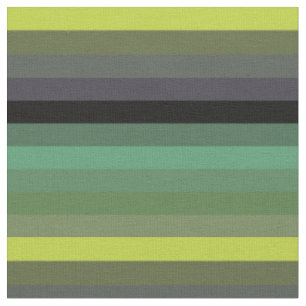 Vintage 70s Lemon Yellow & Sage Green Stripes Fabric