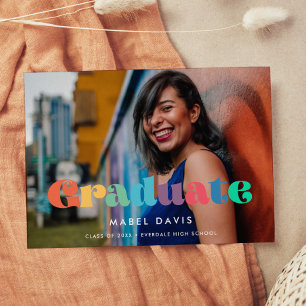 Vintage 70s Photo graduation Announcement