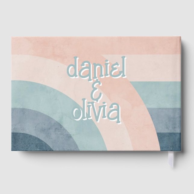 Vintage 70s Rainbow Wedding Guest Book (Back)