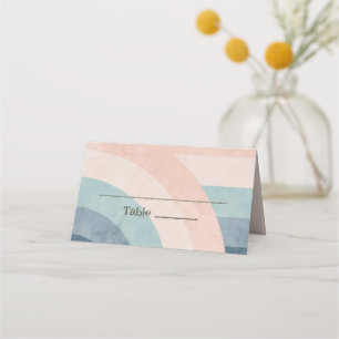 Vintage 70s Rainbow Wedding Place Card