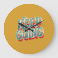 Vintage 70s Style Keep Going Colourful Quote