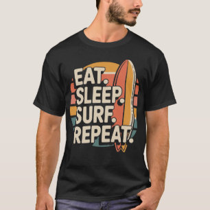 Vintage 70s Surf - Retro Sunset Surfing Beach  T-Shirt