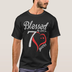 Vintage 70th Birthday Blessed By God Happy T-Shirt