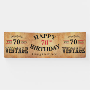 Vintage 70th Birthday Design Banner