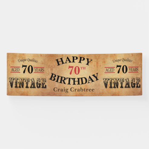 70th Birthday Indoor &amp; Outdoor Banners | Zazzle.co.nz