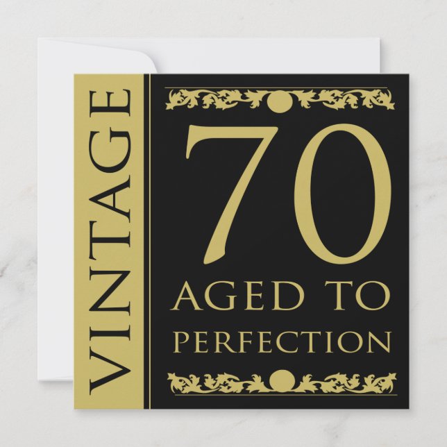 Vintage 70th Birthday Party Invitation (Front)