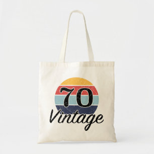 Vintage 70th Birthday Sunset Tote Bag