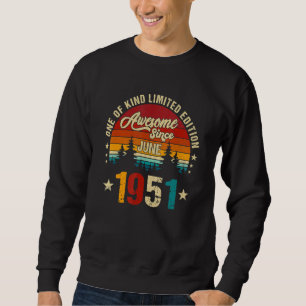 Vintage 71st Birthday Awesome Since June 1951 Epic Sweatshirt