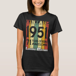 Vintage 71st Birthday Women Men Gifts Awesome Sinc T-Shirt