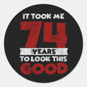 Vintage 74 Years Old Funny 74th Birthday Gift Classic Round Sticker