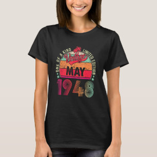 Vintage 74th Birthday Awesome Since May 1948 T-Shirt
