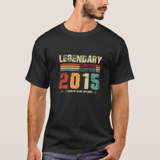 Vintage 7 Years Old Retro Birthday Awesome Since 2 T-Shirt