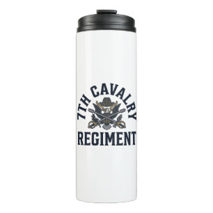 Vintage 7th Cavalry Regiment Chest Print Design_1 Thermal Tumbler