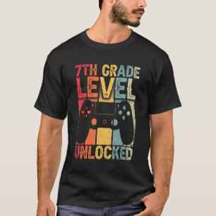 Vintage 7th Grade Level Unlocked Video Game Back T T-Shirt