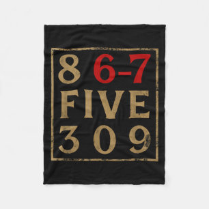 Vintage 80s 867 Five 309 Funny Retro Gen Alpha Mem Fleece Blanket