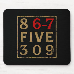 Vintage 80s 867 Five 309 Funny Retro Gen Alpha Mem Mouse Pad