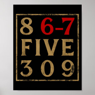Vintage 80s 867 Five 309 Funny Retro Gen Alpha Mem Poster