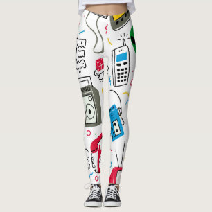 Vintage 80's 90's doodle collection. leggings