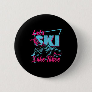 Vintage 80s 90s Skiing Clothes - Retro Lake Tacute 6 Cm Round Badge