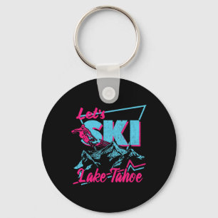Vintage 80s 90s Skiing Clothes - Retro Lake Tahoe  Key Ring