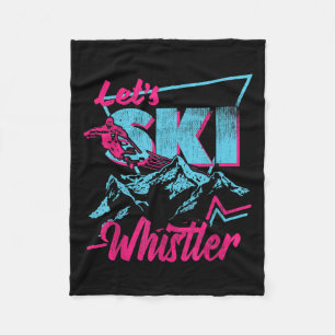 Vintage 80s 90s Skiing Clothes - Retro Whistler Sk Fleece Blanket