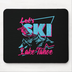 Vintage 80s 90s Skiing Clothing Retro Lake Tahoe Mouse Pad