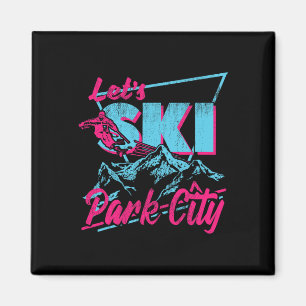 Vintage 80s 90s Skiing Clothing Retro Park City Sk Magnet