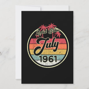Vintage 80s July 1961 60th Birthday Gift Idea Invitation