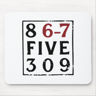 Vintage 80's Music 86-75309 Jenny 8675309 Six Seve Mouse Pad