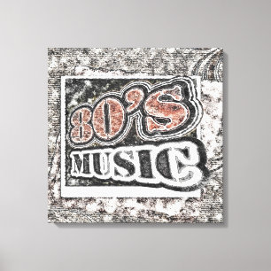 Vintage 80's Music - Wrapped Canvas