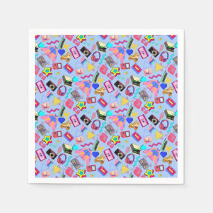 Vintage 80's Pattern 01.w LBlue BG Napkin