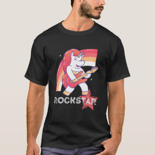 Vintage 80'S Rockstar Unicorn Classic Rock Guitar T-Shirt