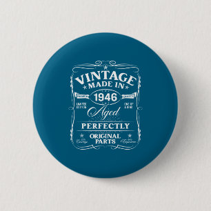 Vintage 80th Birthday Decorations Men Funny 1946 8 6 Cm Round Badge