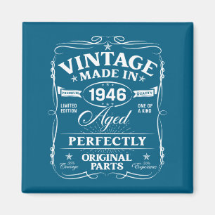 Vintage 80th Birthday Decorations Men Funny 1946 8 Magnet