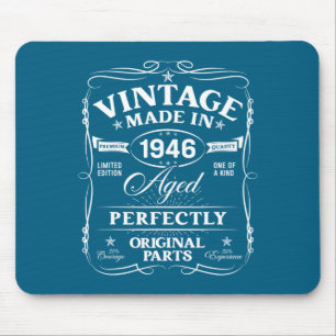 Vintage 80th Birthday Decorations Men Funny 1946 8 Mouse Pad