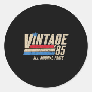 Vintage 85 Retro 40th Birthday 1985 Dad 40 For Men Classic Round Sticker