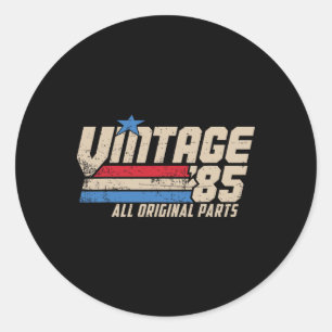 Vintage 85 Retro 40th Birthday Top For Men 1985 Da Classic Round Sticker