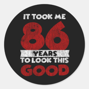 Vintage 86 Years Old Funny 86th Birthday Gift Classic Round Sticker