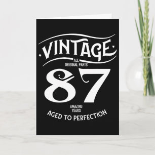 Vintage 87 Amazing Years Funny 87th Birthday Perfe Card